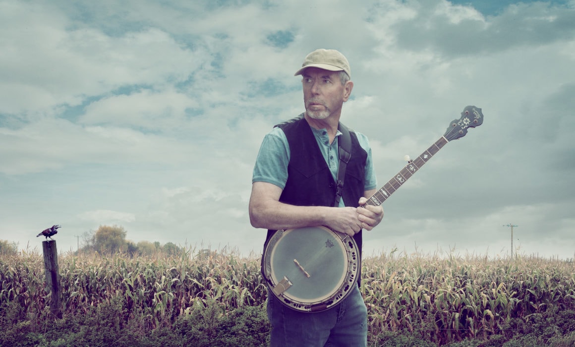 Tom Dunbar With Banjo And Somerset Maize Field